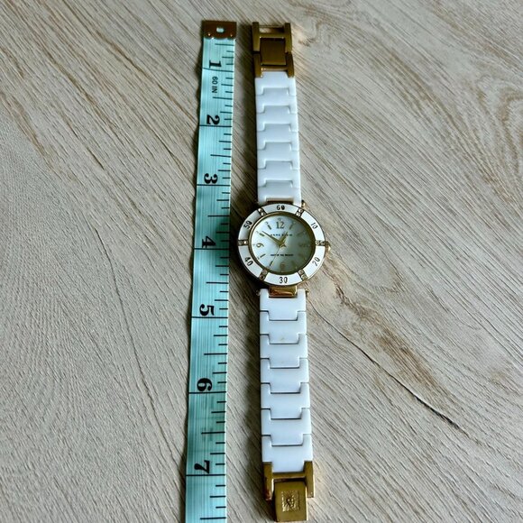 Anne Klein Womens White & Gold-Tone Bracelet Watch - Picture 3 of 4